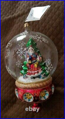 Rare Vintage Christopher Radko Sumptuous Santa Claus Globe Christmas Ornament