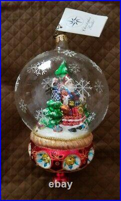 Rare Vintage Christopher Radko Sumptuous Santa Claus Globe Christmas Ornament