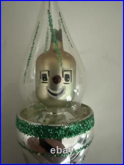 Rare Vintage De Carlini Alien Spaceship Christmas Italian Blown Glass Ornament