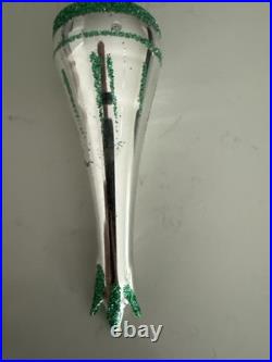 Rare Vintage De Carlini Alien Spaceship Christmas Italian Blown Glass Ornament