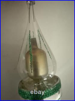 Rare Vintage De Carlini Alien Spaceship Christmas Italian Blown Glass Ornament