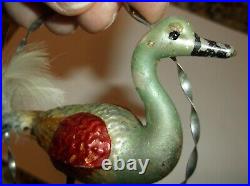 Rare Vintage German Blown Glass Bird Christmas Ornament Goose Antique Birds Look