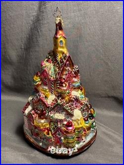 Rare Vntge Radko GINGERBREAD LANE Candy Village Tree Glass Christmas Ornament 8