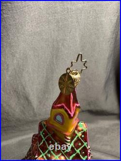 Rare Vntge Radko GINGERBREAD LANE Candy Village Tree Glass Christmas Ornament 8