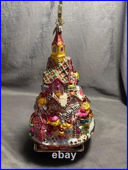 Rare Vntge Radko GINGERBREAD LANE Candy Village Tree Glass Christmas Ornament 8