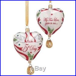Reed & Barton 12 Days Of Christmas Ornament Set Twelve Glass Heirloom Gift NEW