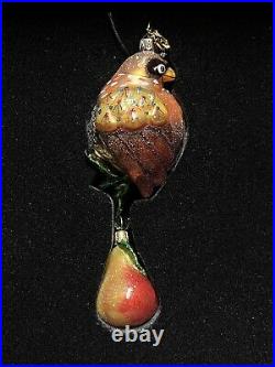 Reed & Barton 12 Days Of Christmas Partridge In A Pear Tree Glass Ornament