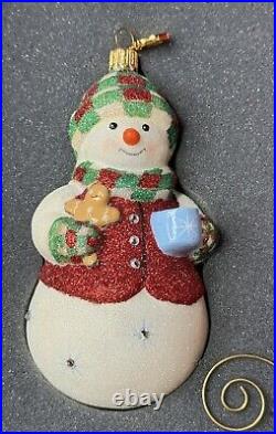 Reed & Barton Fine European Ornaments, Hot Chocolate Snowman, Swarovski Crystals
