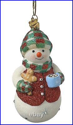 Reed & Barton Fine European Ornaments, Hot Chocolate Snowman, Swarovski Crystals