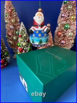 Reed & Barton Glass Christmas Ornament C2967 Santa On Ball
