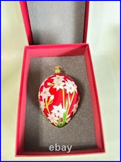 Reed and Barton Paperwhites Egg Christmas Reflections Europeon Glass Ornament