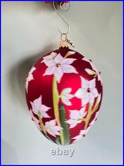 Reed and Barton Paperwhites Egg Christmas Reflections Europeon Glass Ornament