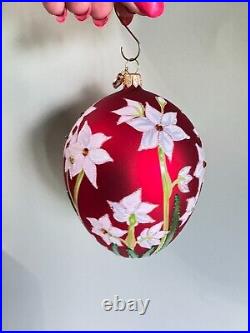 Reed and Barton Paperwhites Egg Christmas Reflections Europeon Glass Ornament