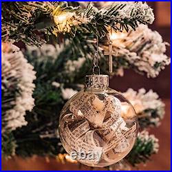 Rescued Antique Bible Glass Globe Handmade Tree Decor Christmas Ornament