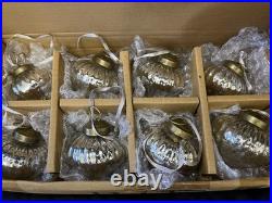 Restoration Hardware Mercury Glass Rib Onion Christmas Ornament Silver/Bronze