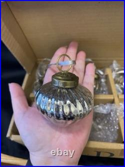 Restoration Hardware Mercury Glass Rib Onion Christmas Ornament Silver/Bronze
