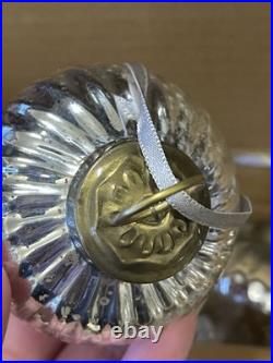 Restoration Hardware Mercury Glass Rib Onion Christmas Ornament Silver/Bronze