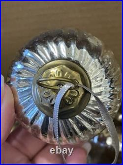 Restoration Hardware Mercury Glass Rib Onion Christmas Ornament Silver/Bronze
