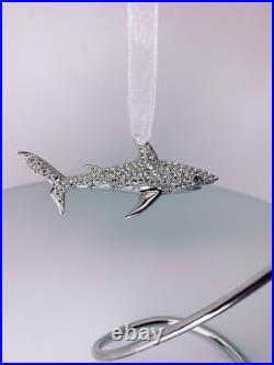 Rhodium Montana Valentine's Day Shark Ornament Embellished by Swarovski