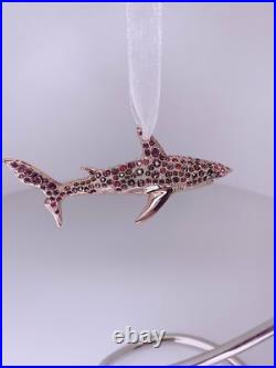 Rhodium Montana Valentine's Day Shark Ornament Embellished by Swarovski Rhodium Montana Valentine's Day Shark Ornament Embellished by Swarovski