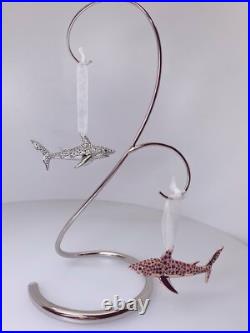 Rhodium Montana Valentine's Day Shark Ornament Embellished by Swarovski