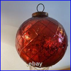 Ruby Red Mercury Glass German Kugel Christmas Ornament Weight 134 Grams