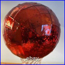 Ruby Red Mercury Glass German Kugel Christmas Ornament Weight 134 Grams