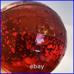 Ruby Red Mercury Glass German Kugel Christmas Ornament Weight 134 Grams