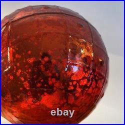 Ruby Red Mercury Glass German Kugel Christmas Ornament Weight 134 Grams