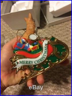 SANTA'S HELPER Danbury Mint Pembroke Welsh Corgi Christmas Ornament new in box