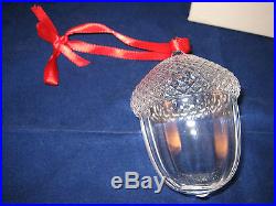 STEUBEN GLASS Christmas Ornament ACORN EXCELLENT with BOX