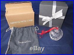 STEUBEN GLASS Christmas Ornament APPLE in BOX EXCELLENT
