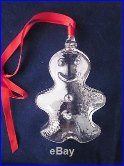 STEUBEN GLASS Christmas Ornament GINGERBREAD MAN EXCELLENT in BOX