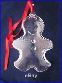STEUBEN GLASS Christmas Ornament GINGERBREAD MAN EXCELLENT in BOX
