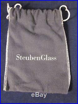STEUBEN GLASS Christmas Ornament STOCKING EXCELLENT in BOX