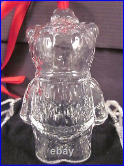 STEUBEN GLASS Christmas Ornament TEDDY BEAR NEW in BOX