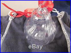 STEUBEN GLASS Christmas Set of 4 Ornaments Acorn Pinecone Pear Apple BOX