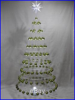 STUNNING MODERN MINIMALIST HANGING CHRISTMAS TREE 10 Tiers Glass Ornaments & Top
