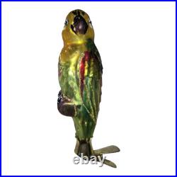 SUPER RARE Set Of 6 Six Clip-on Glass Hand-painted Parrot Christmas Ornaments
