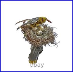Sebnitz Original Christmas Ornament, Bird in Nest, Handcrafted, c. 1920 (#17619)