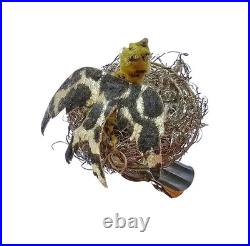 Sebnitz Original Christmas Ornament, Bird in Nest, Handcrafted, c. 1920 (#17619)