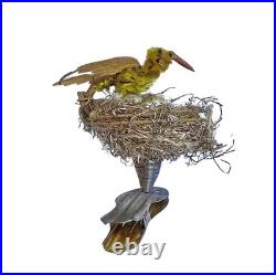 Sebnitz Original Christmas Ornament, Bird in Nest, Handcrafted, c. 1920 (#17619)