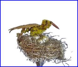 Sebnitz Original Christmas Ornament, Bird in Nest, Handcrafted, c. 1920 (#17619)
