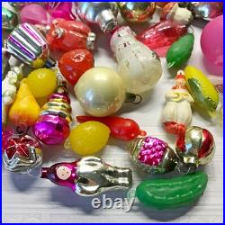 Set 47 pcs mini Vintage glass Christmas tree Ornament USSR soviet Malyutka