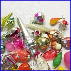 Set 47 pcs mini Vintage glass Christmas tree Ornament USSR soviet Malyutka