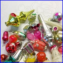 Set 47 pcs mini Vintage glass Christmas tree Ornament USSR soviet Malyutka