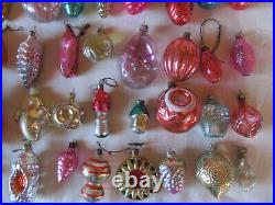 Set 50 Christmas Glass Toys Vintage Soviet Ornament Decorations New Year USSR