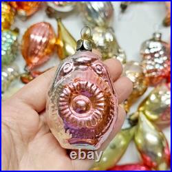Set 50 pcs Soviet Vintage glass Christmas tree Ornament USSR decoration? 1005