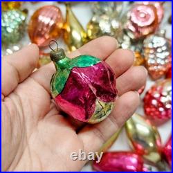 Set 50 pcs Soviet Vintage glass Christmas tree Ornament USSR decoration? 1005