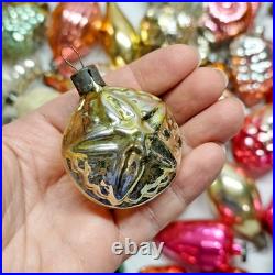Set 50 pcs Soviet Vintage glass Christmas tree Ornament USSR decoration? 1005
